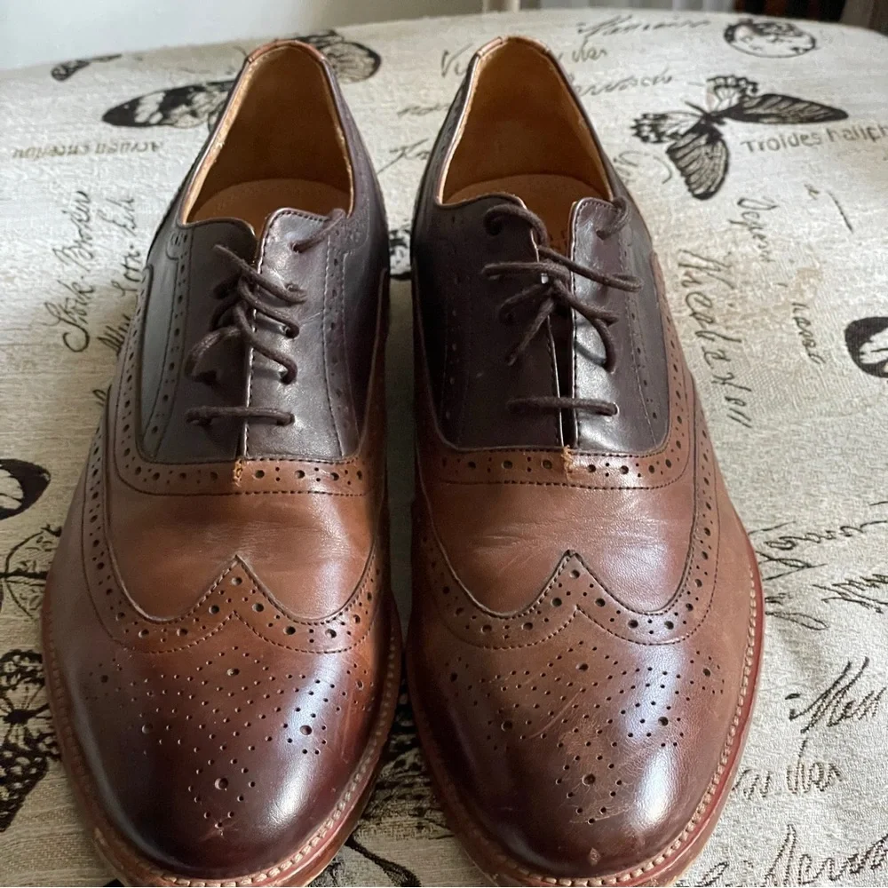 Warfield & Grand Hastings mens two tone brogue oxford wingtip brown academia